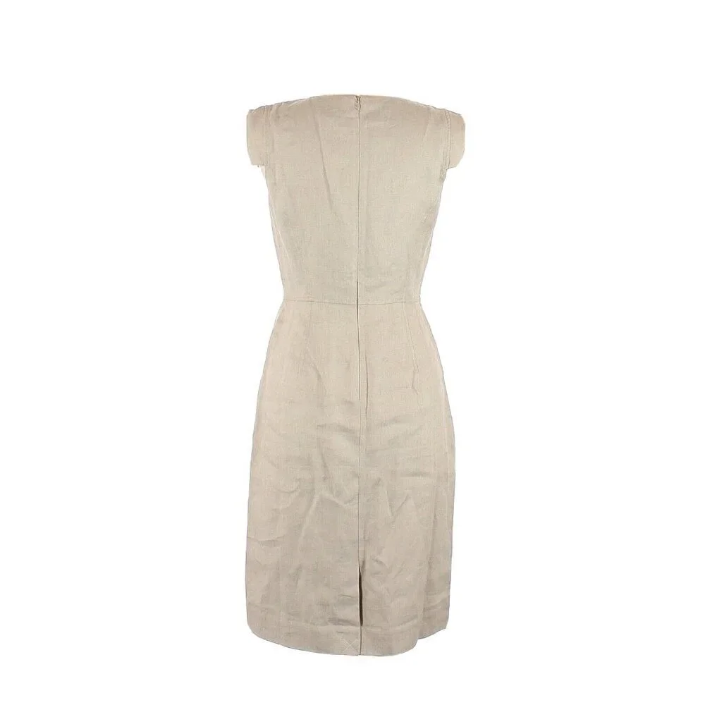 NWT J.Crew Resume Sheath in Flax Beige Stretch Linen Dress 14 $168